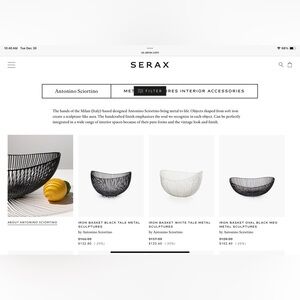 Serax Black Iron Basket Tale Sculptures , by Antonino Sciortino